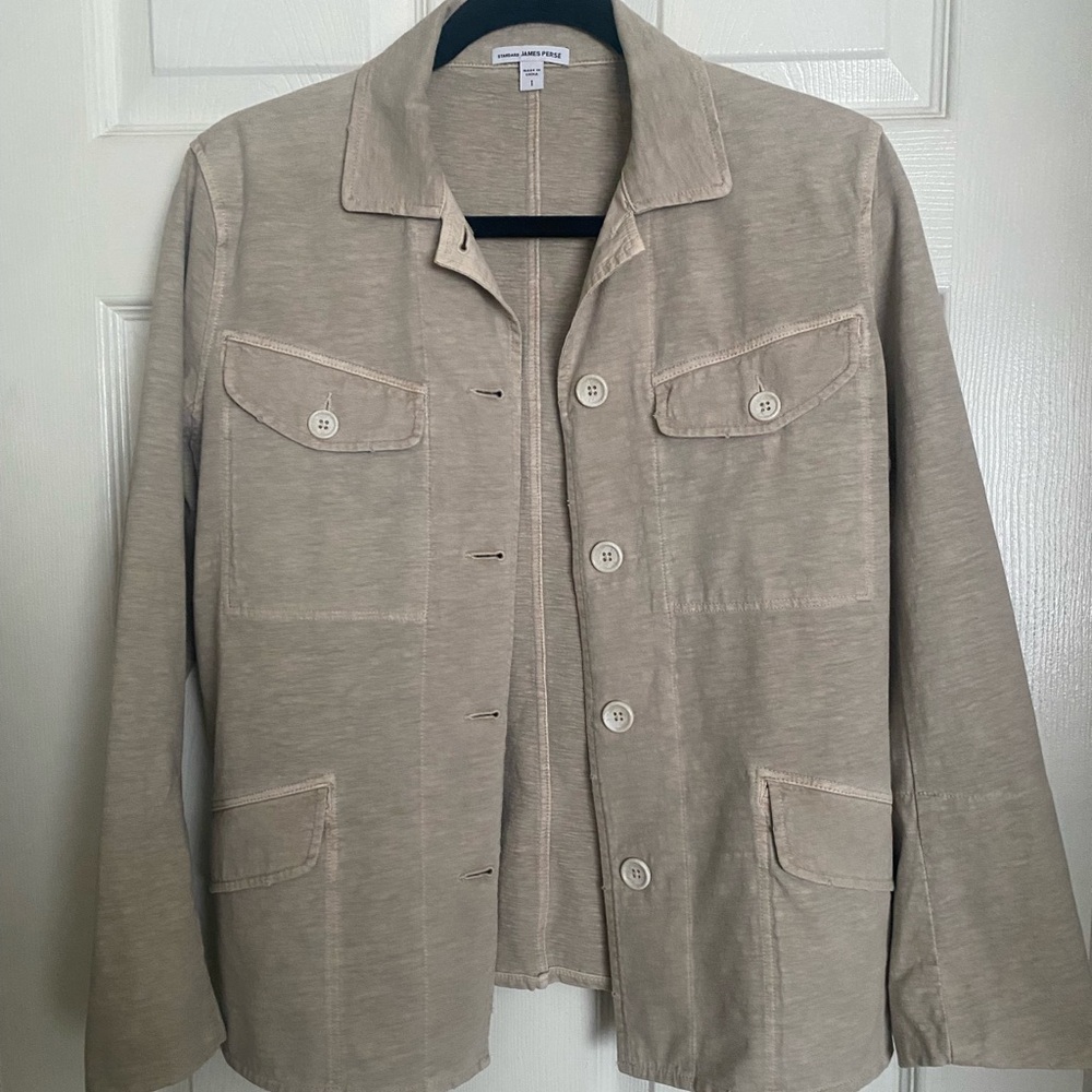 James Perse Oatmeal Cotton Jacket *excellent condition” size 1